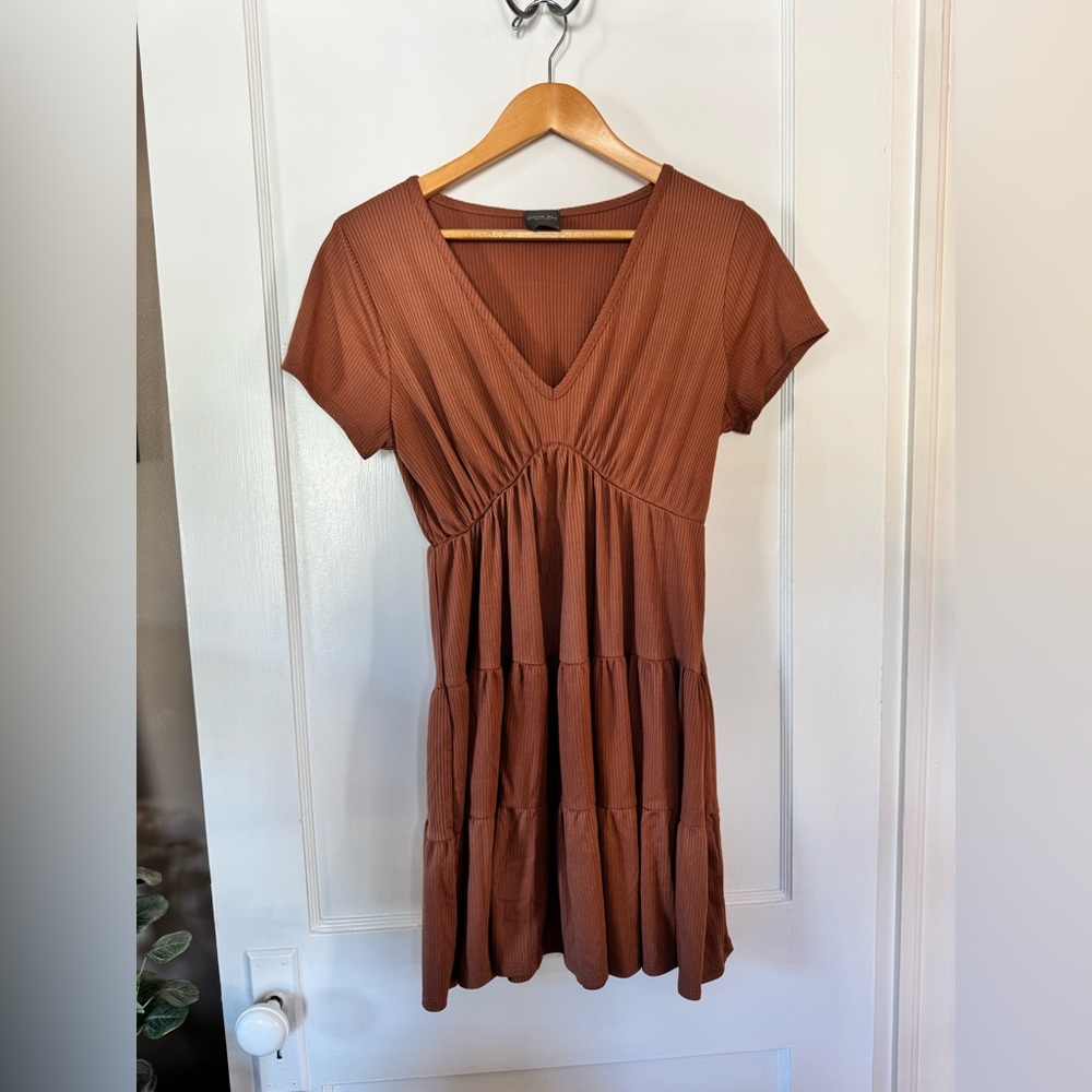 Olivia Rae Nee York Orange V Neck Short Dress